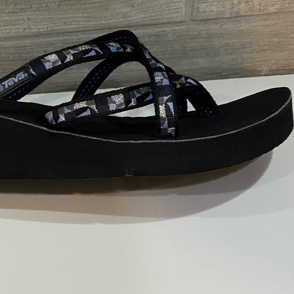 Teva Mandalyn Wedge Sandal-Women's Size 11-Blue & Black straps - Picture 13 of 14